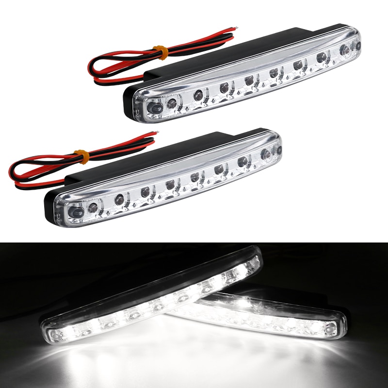 1PCS ְ  Ʈ 12V 8LED ڵ  Ʈ DRL Led ڵ   Ȱ   ȭƮ  ܺ ڵ Styli